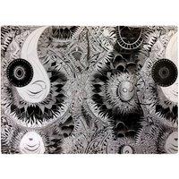 Warren Reed - Designer Abstract Moon & Sun Glass Chopping Board in Grey