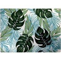 Warren Reed - Designer Tropical Pattern Bright Plants Flowers Glass Chopping Board in Green