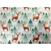 Warren Reed - Designer Reindeer On A Snowy Landscape Glass Chopping Board in Green