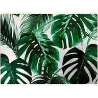 Warren Reed - Designer Tropical Jungle Leaf Pattern Glass Chopping Board in Green