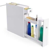 VonHaus Freestanding Shaker Style Slimline Bathroom Storage Unit in White