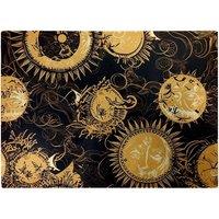 Warren Reed - Designer Moon & Sun Gold Blue Glass Chopping Board in Yellow