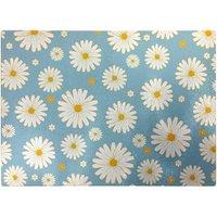 Warren Reed - Designer Summer Daisy Pattern Glass Chopping Board in Blue