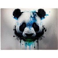Warren Reed - Designer Panda Face Splashart Light Background Glass Chopping Board in Blue