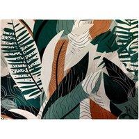 Warren Reed - Designer Autumn Tropical Leaves Green Brown Glass Chopping Board