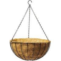 Primrose Wire Hanging Basket Plant Pot Planter with Coco Liner 20cm in Black