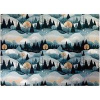Warren Reed - Designer Dreamy Snowy Christmas Scene Glass Chopping Board in White