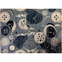 Warren Reed - Designer Abstract Moon & Stars Glass Chopping Board in Grey