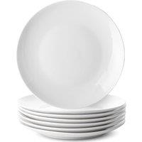 Glim & Glam Dinner Plates Porcelain 4 Piece Set Coupe 10.5 in White
