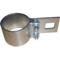 Primrose Silver Galvanized Steel Bracket Clamp for 48mm Garden Shade Sail Pole in Metallic Silver