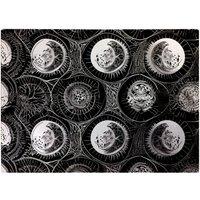 Warren Reed - Designer Black White Moon & Sun Glass Chopping Board in Grey