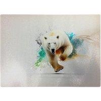 Warren Reed - Designer Charging Polar Bear Glass Chopping Board in White