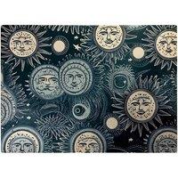 Warren Reed - Designer Silver Blue Moon & Stars Glass Chopping Board