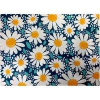 Warren Reed - Designer Camomile Flowers Glass Chopping Board in Blue