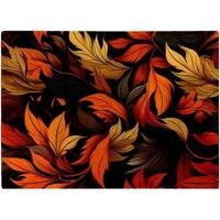 Warren Reed - Designer Autumn Leaves Design Glass Chopping Board in Orange