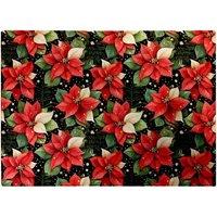 Warren Reed - Designer Poinsettia Watercolor Style Glass Chopping Board in Red