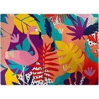 Warren Reed - Designer Tropical Flamingoes Glass Chopping Board in Pink