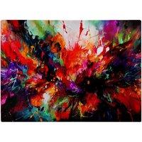 Warren Reed - Designer A Vibrant Abstract Painting Of Halloween Glass Chopping Board in Orange