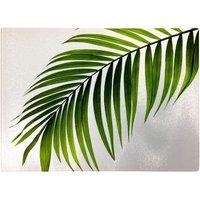 Warren Reed - Designer Single Palm Leaf Glass Chopping Board in Green