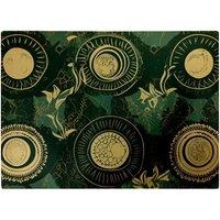 Warren Reed - Designer Abstract Green Gold Moon Pattern Glass Chopping Board