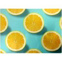 Warren Reed - Designer Fresh Lemons Glass Chopping Board in Blue