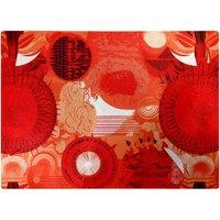 Warren Reed - Designer Abstract Red Sun Pattern Glass Chopping Board