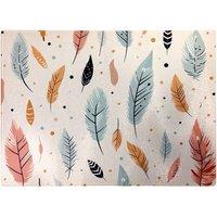 Warren Reed - Designer Pastel Feather Pattern Glass Chopping Board in Blue