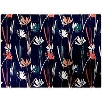 Warren Reed - Designer Hand Drawn Wild Flowers Glass Chopping Board in Blue