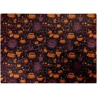 Warren Reed - Designer Wicked Witches Bubbling Cauldrons Glass Chopping Board in Purple