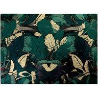 Warren Reed - Designer Green Beige Tropical Leaves Glass Chopping Board
