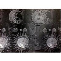 Warren Reed - Designer Black Grey Abstract Sun & Moon Glass Chopping Board