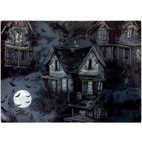 Warren Reed - Designer Spooky Shadowy Haunted House Glass Chopping Board in Grey
