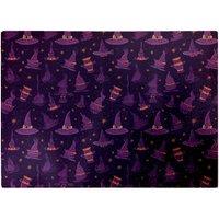Warren Reed - Designer Witch Hats & Broomsticks Glass Chopping Board in Purple