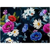 Warren Reed - Designer Poppy Flowers With Chamomile Glass Chopping Board in Blue