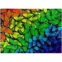 Warren Reed - Designer Multicoloured Butterflies Glass Chopping Board in Green