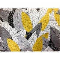 Warren Reed - Designer Yellow Grey Feather Leaves Glass Chopping Board