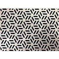 Warren Reed - Designer Geometric Monochrome Hexagonal Pattern Glass Chopping Board in Black