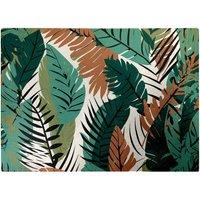 Warren Reed - Designer Tropical Floral Leaves Green Brown Glass Chopping Board