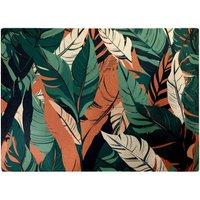 Warren Reed - Designer Autumn Tropical Leaves Glass Chopping Board in Green