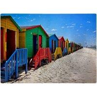 Warren Reed - Designer Beach Huts Cape Town South Africa Glass Chopping Board in Blue