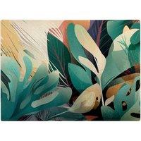 Warren Reed - Designer Abstract Tropical Leaves Glass Chopping Board in Green