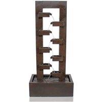 Corbino 8 Tier Cascading Wall Zinc Water Feature with Lights 109cm