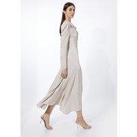 Viscose Satin Asymmetric Woven Maxi Dress