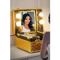 Portable Travel Makeup Vanity Case Cosmetic Organizer Box Beauty Storage with LED Light Mirror for G