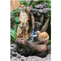 Meerkat Rock Falls Water Feature Fountain Cascade LED Garden Outdoor