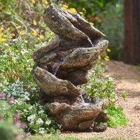 Garden Water Feature Rock River Cascade with LED Lights 103cm