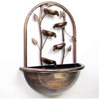 Water Feature Cascading Leaf Wall Mounted Fountain with Lights 55cm