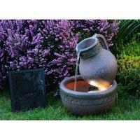 Water Feature Earthenware Pottery Jug Fountain Solar Powered 40cm