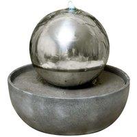 Eclipse Sphere Stainless Steel Water Feature with Lights 76cm