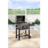 Outdoor Garden Charcoal BBQ Grill with Portable Trolley